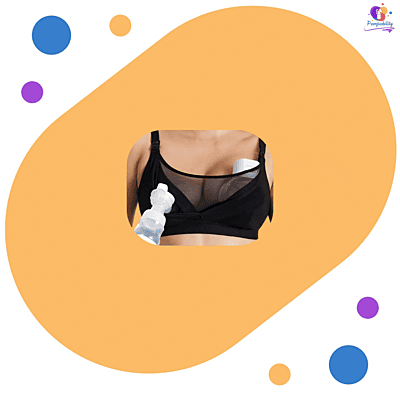Momcozy Mesh Support Pumping and Nursing Bra (Black) 