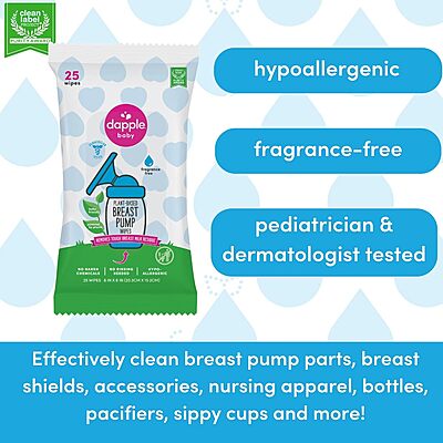 Dapple Breast Pump Wipes Plant Based 25ct