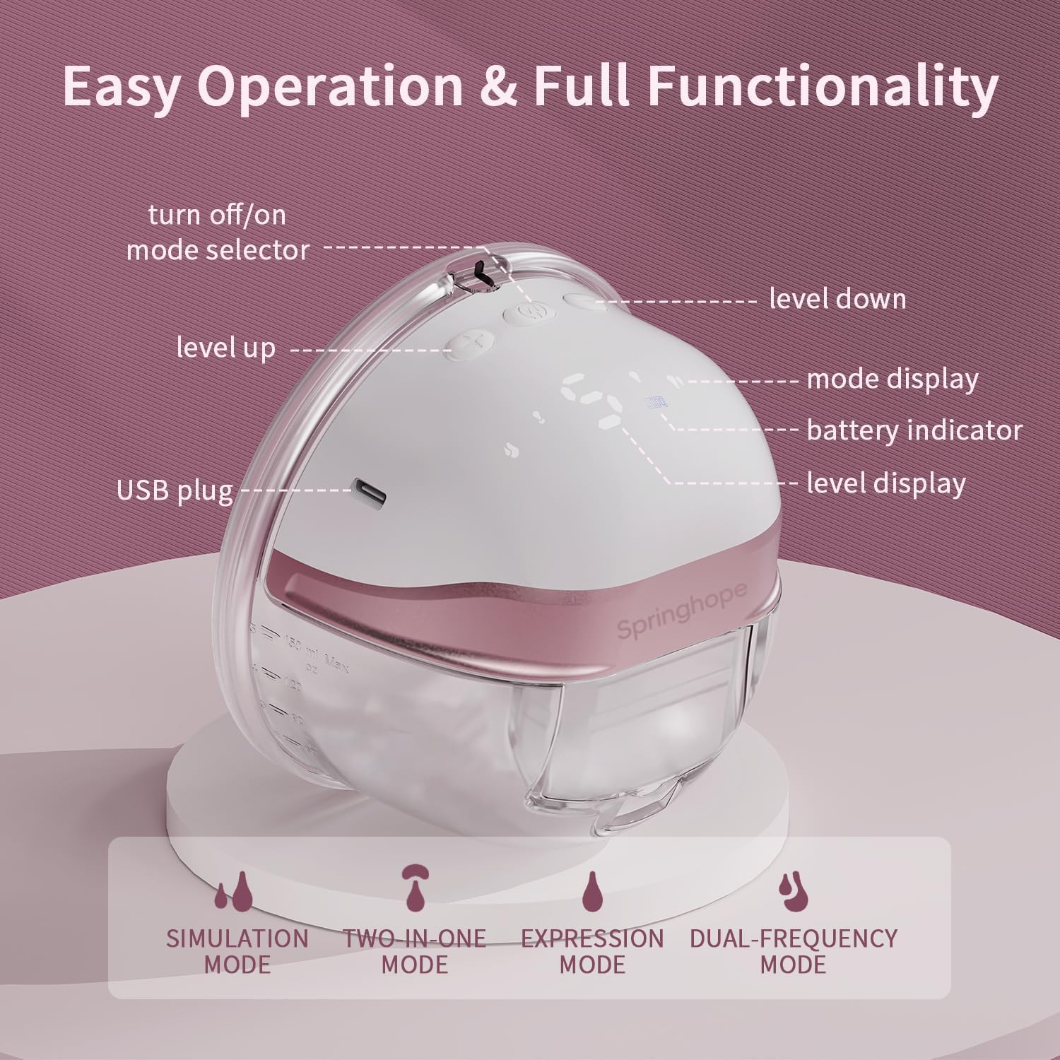S H SINGLE WEARABLE BREAST PUMP