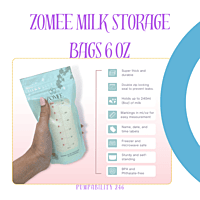 Zomee Disposable 8 oz Breast Milk Storage Bags w/Double Zipper Seal Zomee Disposable 8 oz Breast Milk Storage Bags w/Double Zipper Seal